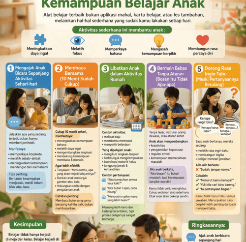 5 Aktivitas Sehari-hari yang Diam-diam Meningkatkan Kemampuan Belajar Anak