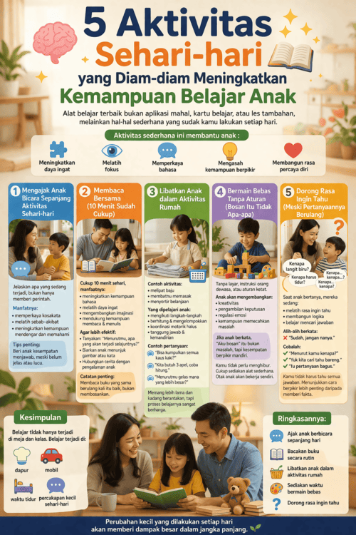 5 Aktivitas Sehari-hari yang Diam-diam Meningkatkan Kemampuan Belajar Anak
