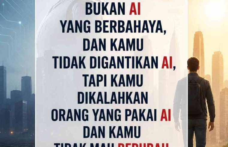 Bukan AI yang Berbahaya, dan Kamu Tidak Digantikan AI, Tapi Kamu Dikalahkan Orang yang Pakai AI dan Kamu Tidak Mau Berubah
